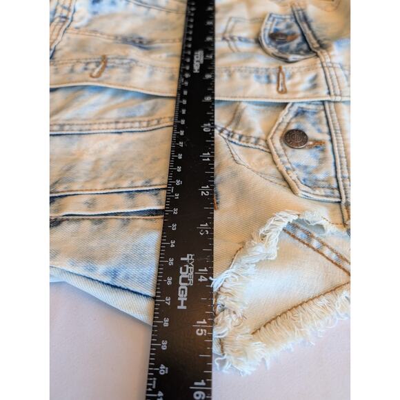 Z Brand Y2K Vintage Woman's Denim Button Up Distressed Vest Sz Small - Picture 6 of 7